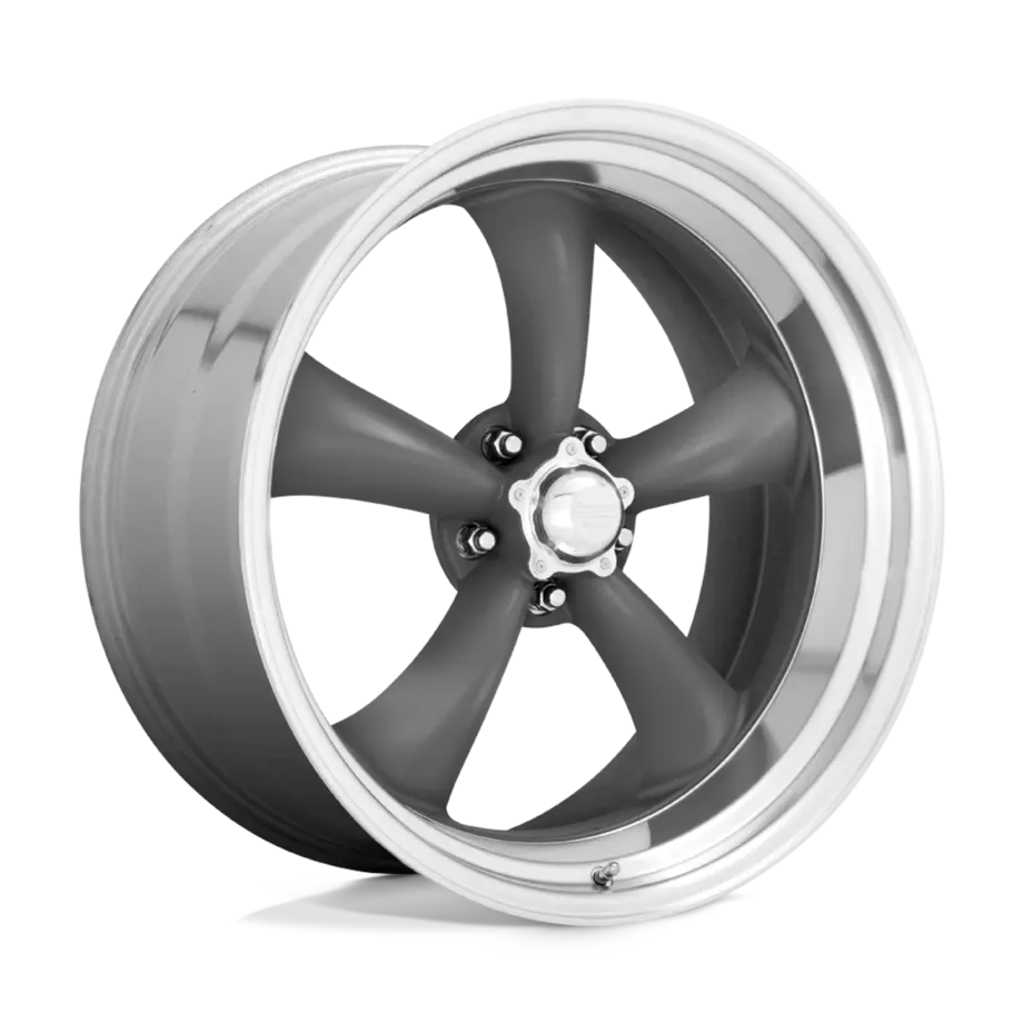 American Racing Vintage VN215 CLASSIC TORQ THRUST II 5X120.65 18X8 +0 MAG GRAY MACHINED LIP