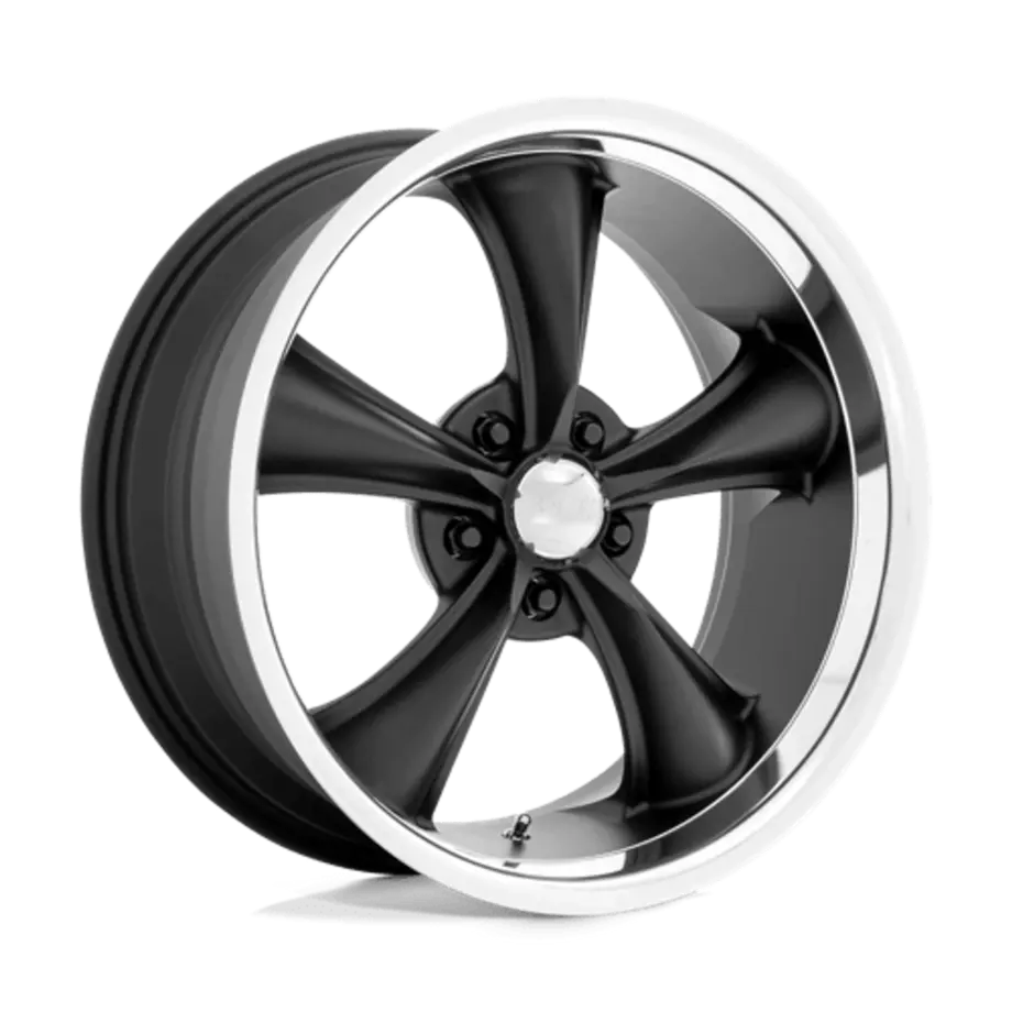 American Racing Vintage VN338 BOSS TT 5X114.3 18X9.5 -4 TEXTURED BLACK W/ DIAMOND CUT LIP