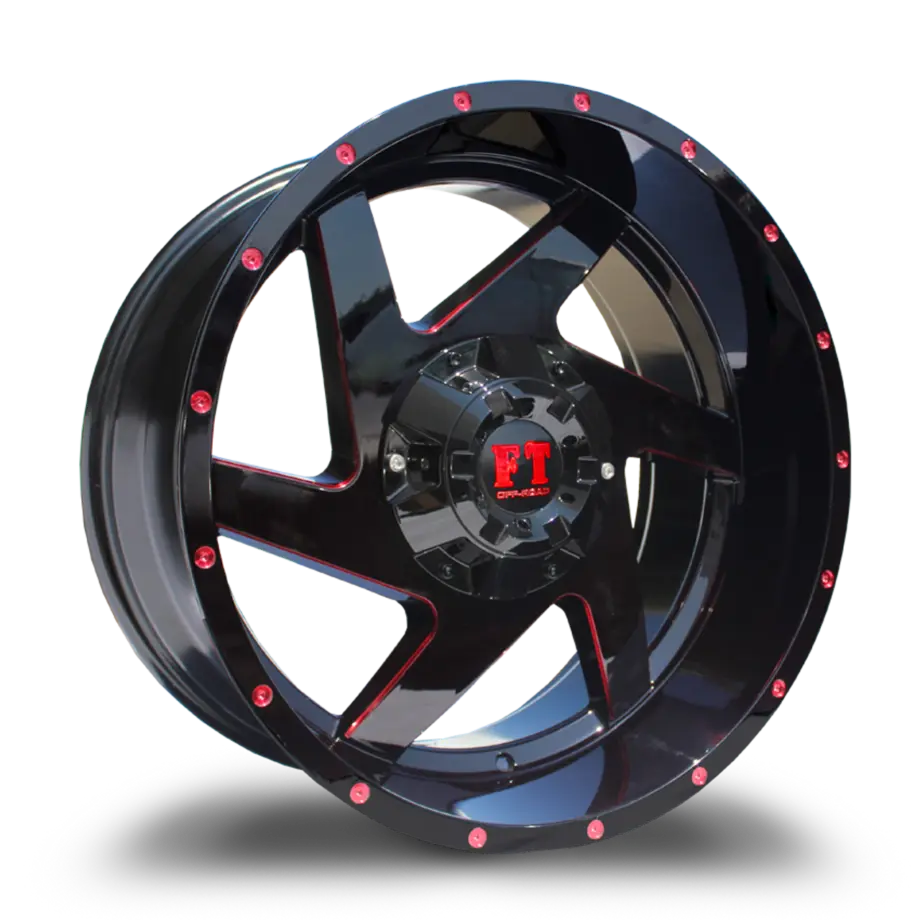 FULL THROTTLE FT6052 6x135/6x139.7 20x10-24 BLACK / RED MILLING