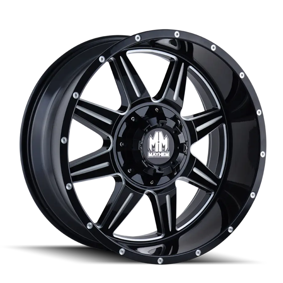 Mayhem Monstir 8100 5x114.3/5x127 18x9+0 Gloss Black/Milled Spokes