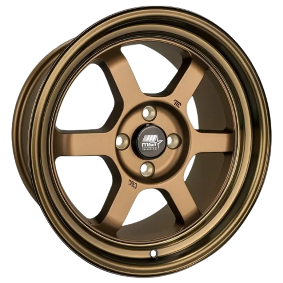 MST Wheels Time Attack 5x114.3 15x8.0 +35 Matte Bronze w/Bronze Machined Lip