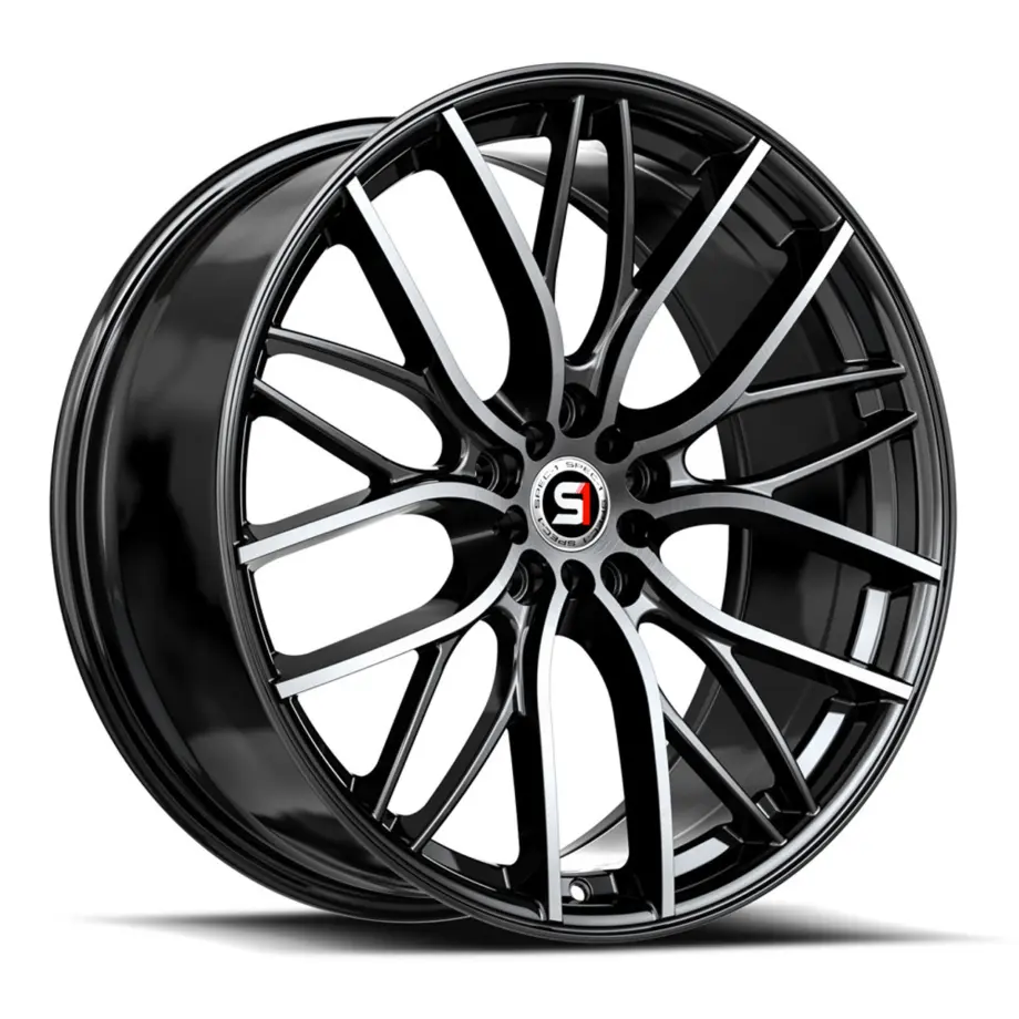 Spec-1 SP-61 4x100/4x114.3 17x8 +42 Gloss Black & Machined