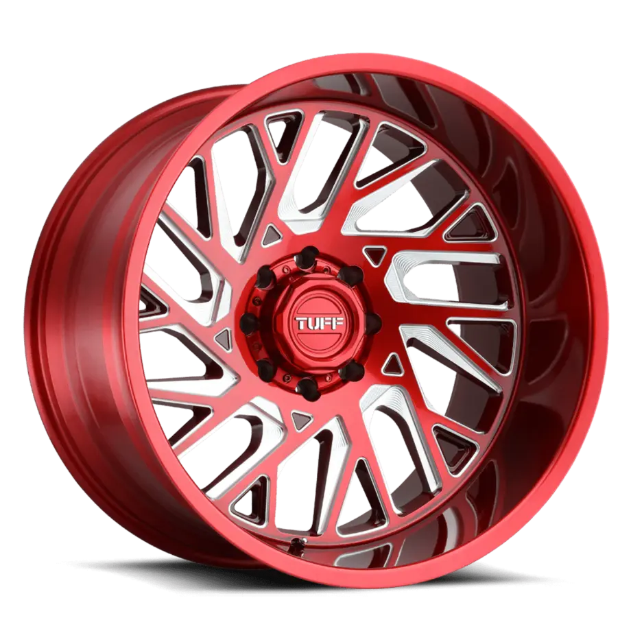 Tuff T4B 6X139.7 20X12 -45 CANDY RED W/ MILLED SPOKE