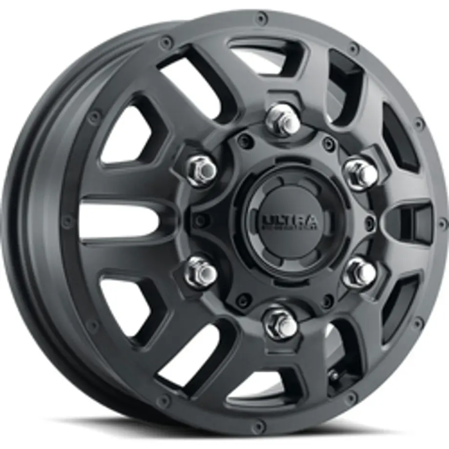 Ultra 003SB Hunter Dually 6X180 16x6 +110 Gloss Black w/ Milled Accents