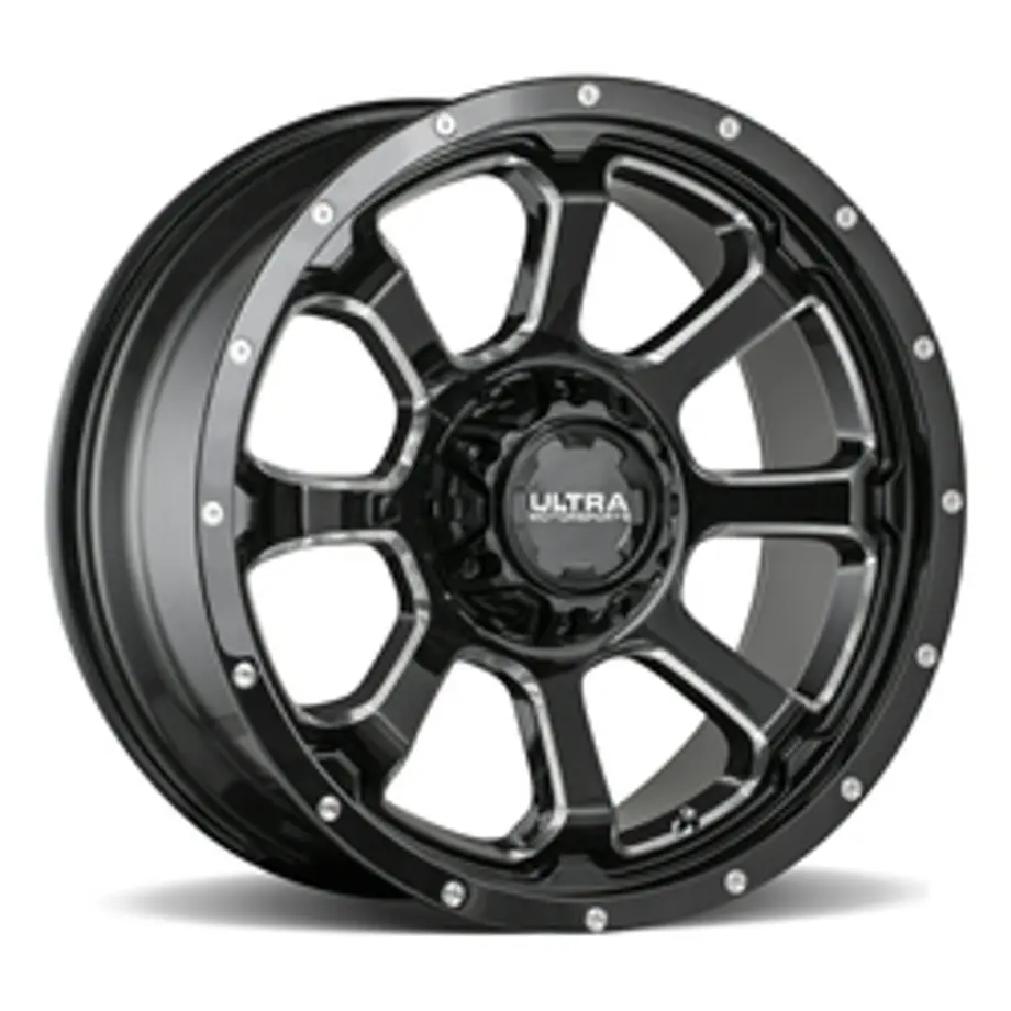 Ultra 219BM Nemesis 5X100 17x8 +35 Gloss Black w/Milled Accents