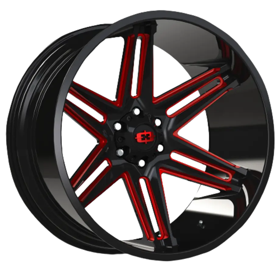 Vision Off-Road 363 Razor 5x127 22x10-19 Gloss Black Milled Spoke with Red Tint