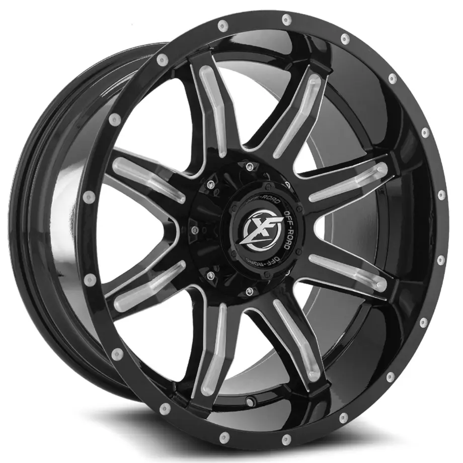 XF Off-Road XF-215 8x165.1/8x170 20x10 -24 Gloss Black & Milled