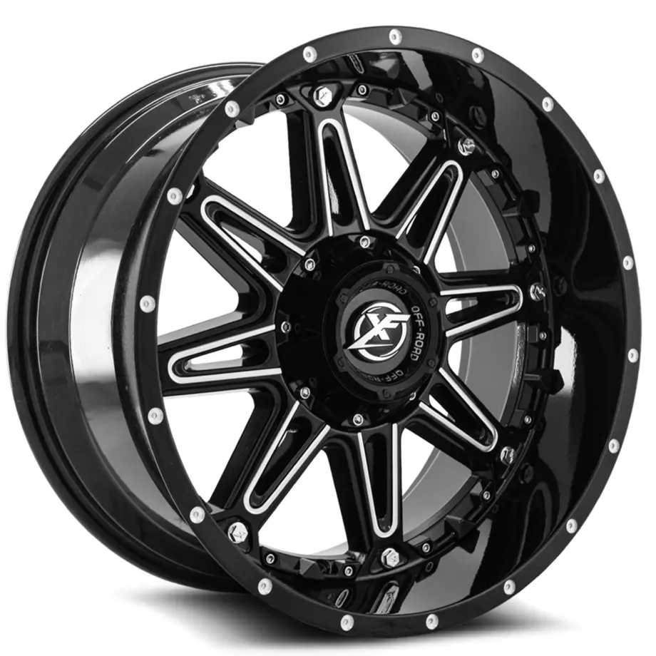 XF Off-Road XF-217 5x139.7/5x150 20x12 -44 Gloss Black & Milled + Black Inserts