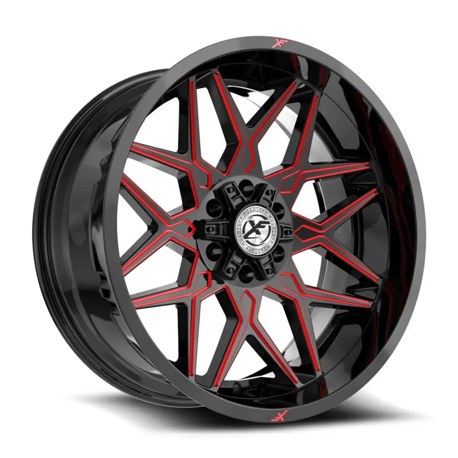 XF Off-Road XF-238 5x127/5x139.7 20x10 -12 Gloss Black & Red Milled